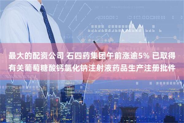 最大的配资公司 石四药集团午前涨逾5% 已取得有关葡萄糖酸钙氯化钠注射液药品生产注册批件